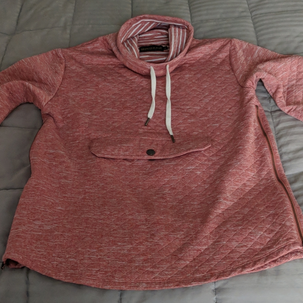 Heather Pink Slouchy Quilted Pullover